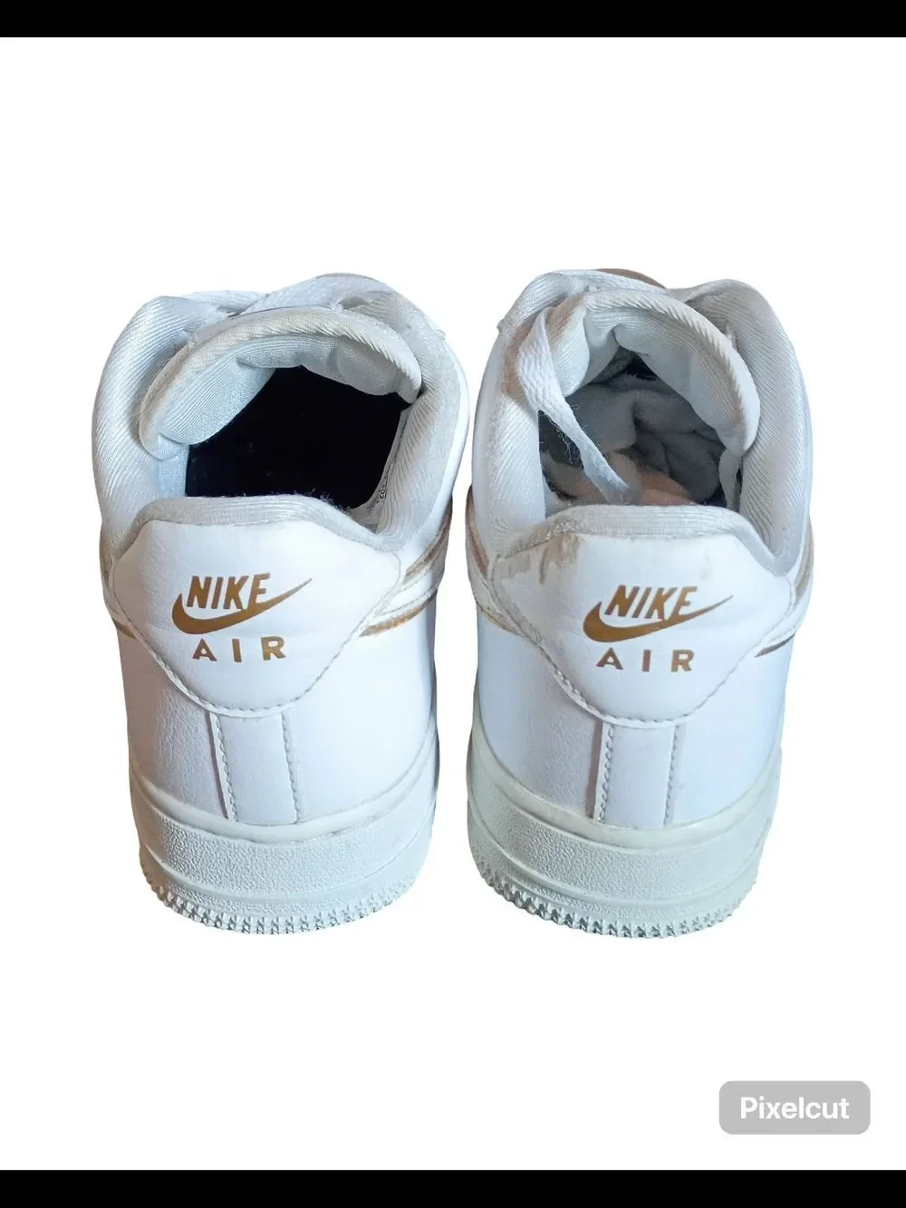 Nike Air Force 1 '07 ESS - White & Metallic Gold - Women's Size 7